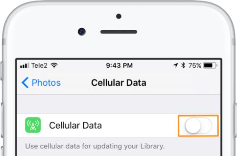 Stop iCloud Photo Library Using iPhone Cellular Data in iOS 11