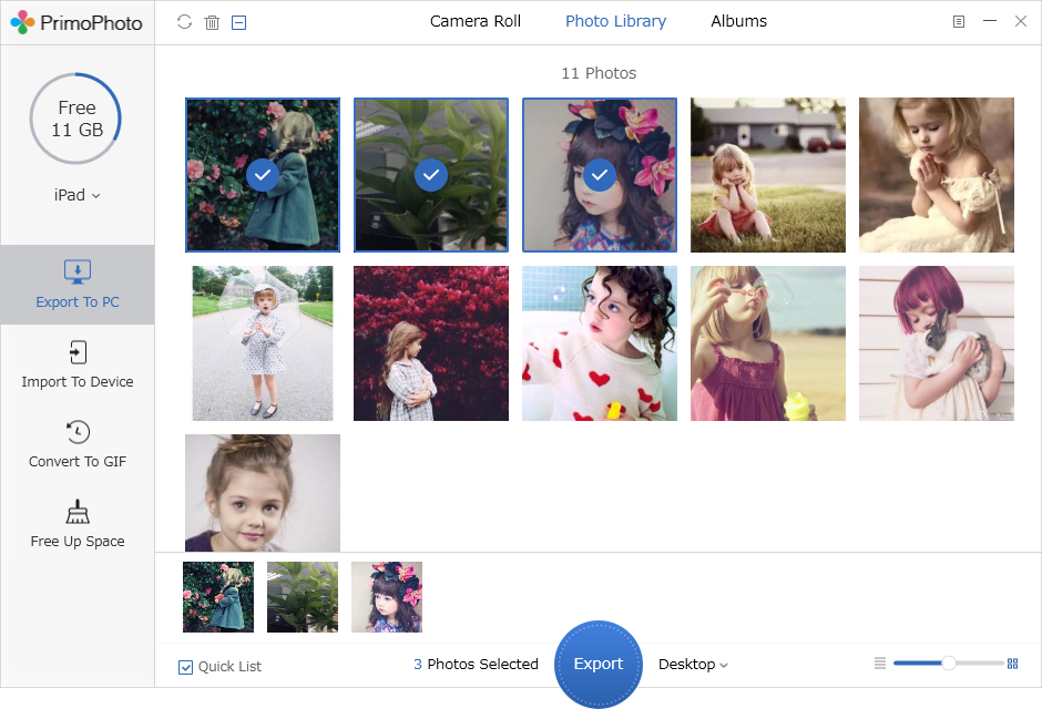 Download Photos from iPad to PC with PrimoPhoto