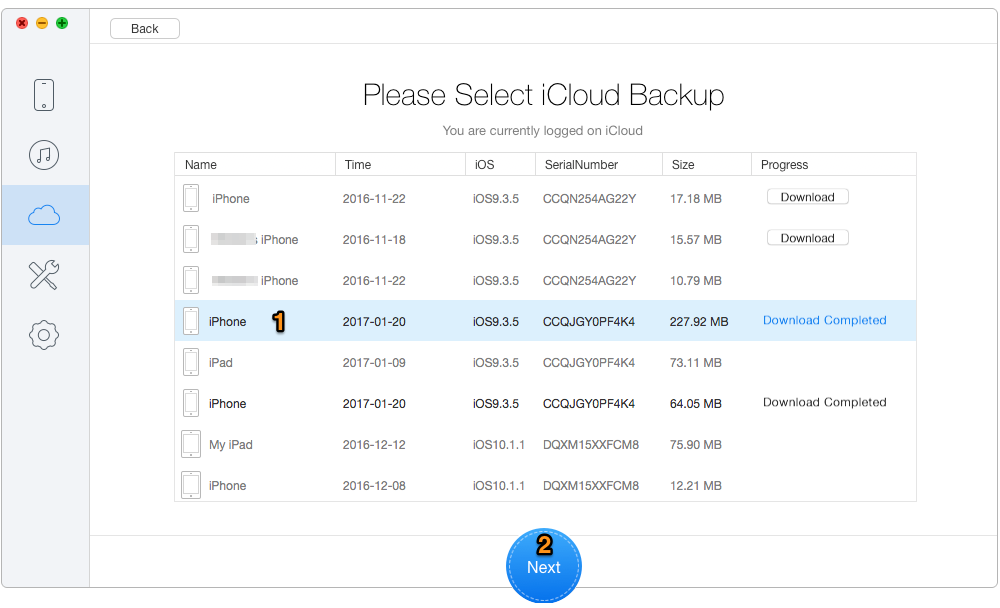 How to Retrieve Voice Memos from iCloud Backup – Step 2