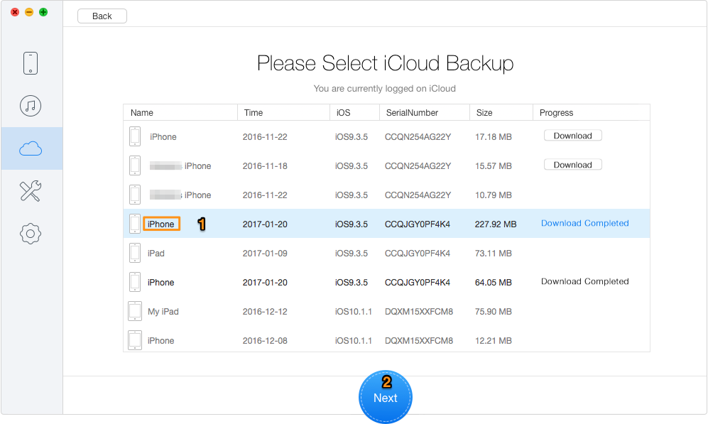 How to Retrieve Deleted Notes on iPhone from iCloud Backup – Step 2-1