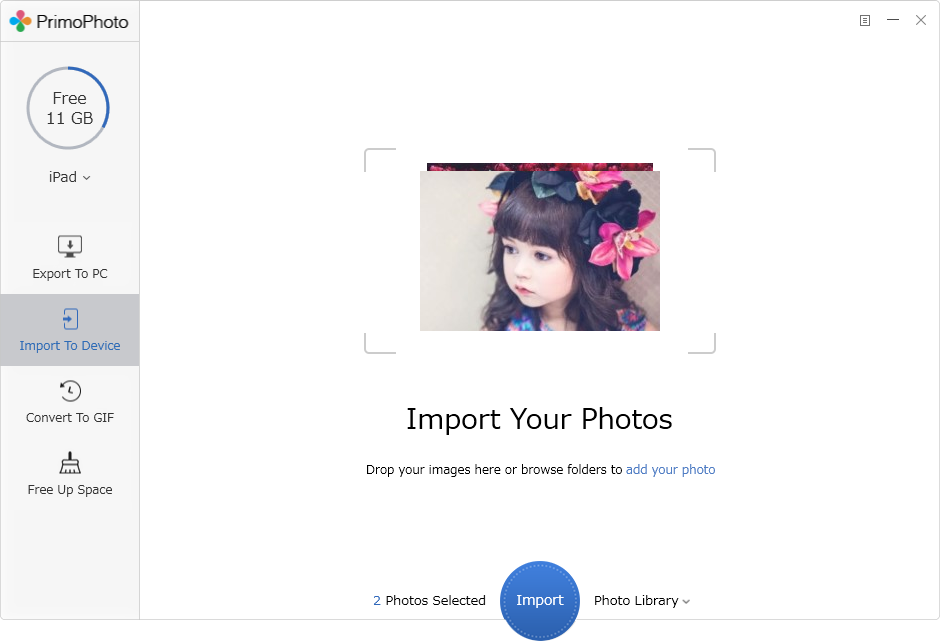 Transfer Photos from PC to iPad with PrimoPhoto