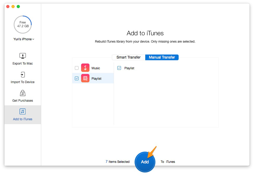 How to Transfer Playlist from iPhone to iTunes – Step 3