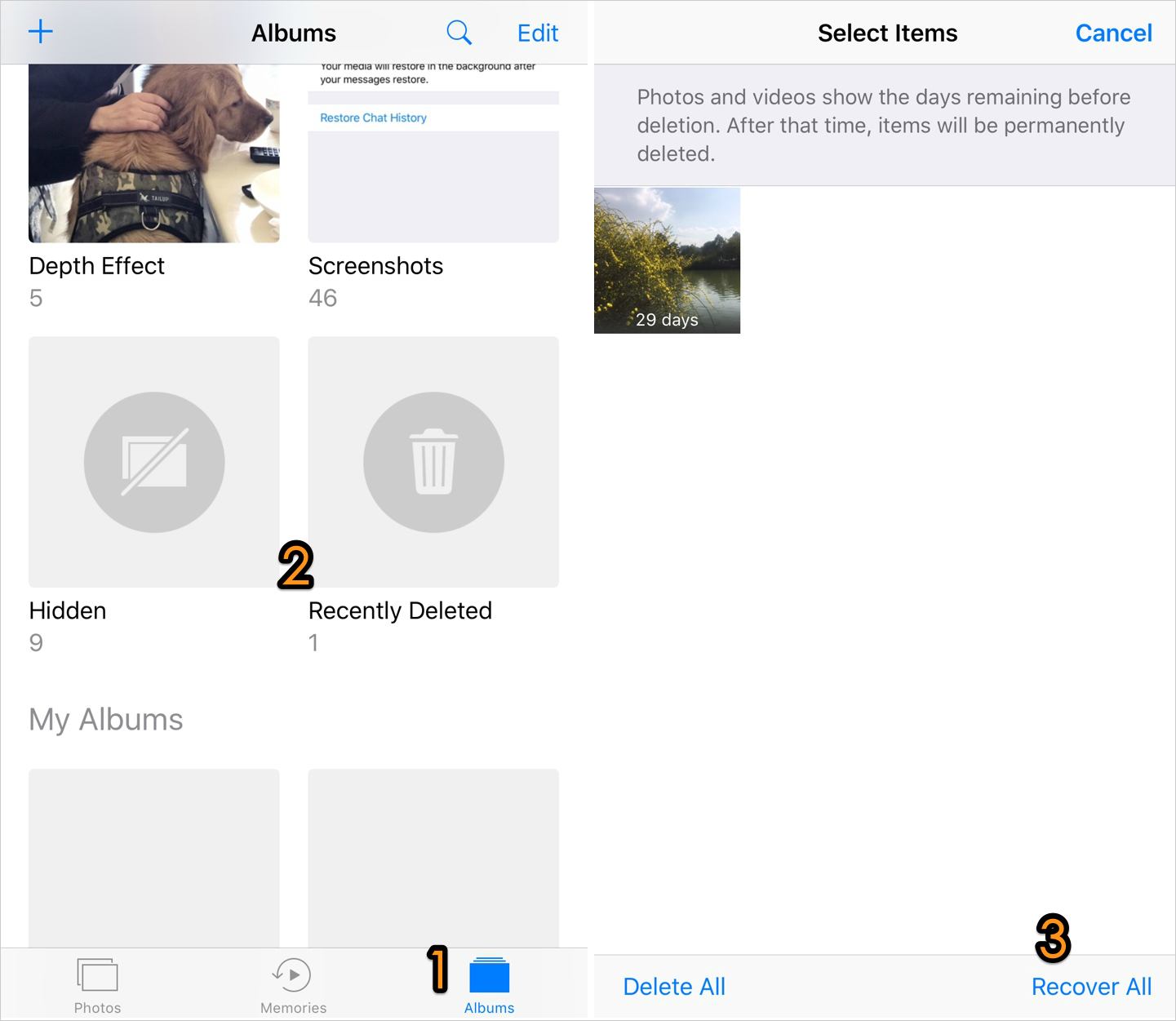 Recover Deleted Photos on iPhone from Recently Deleted Album