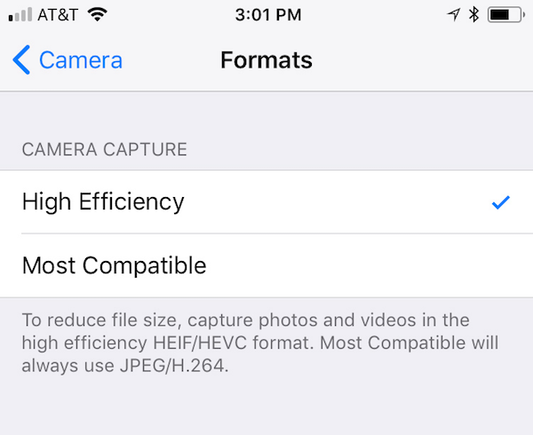How to Disable HEIF Photo on iPhone in iOS 11