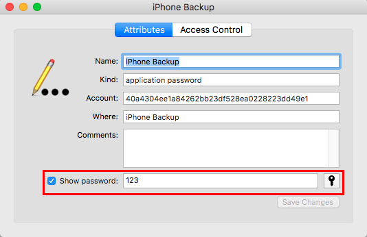 Recover Forgotten iPhone Backup Password with Keychain - Step 4