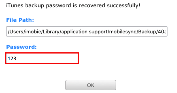 Password Recovered Successfully with an iPhone Backup Unlocker