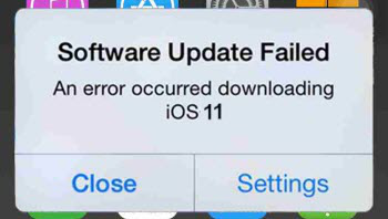 Software Update Failed when iOS 11 Update