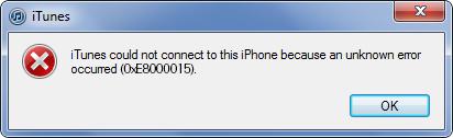 How to Fix iTunes Error 0xE8000015
