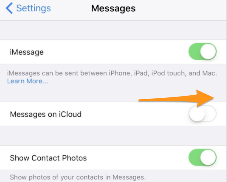 Enable Messages on iCloud on iPhone in iOS 11