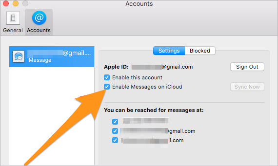Enable Messages on iCloud in macOS High Sierra