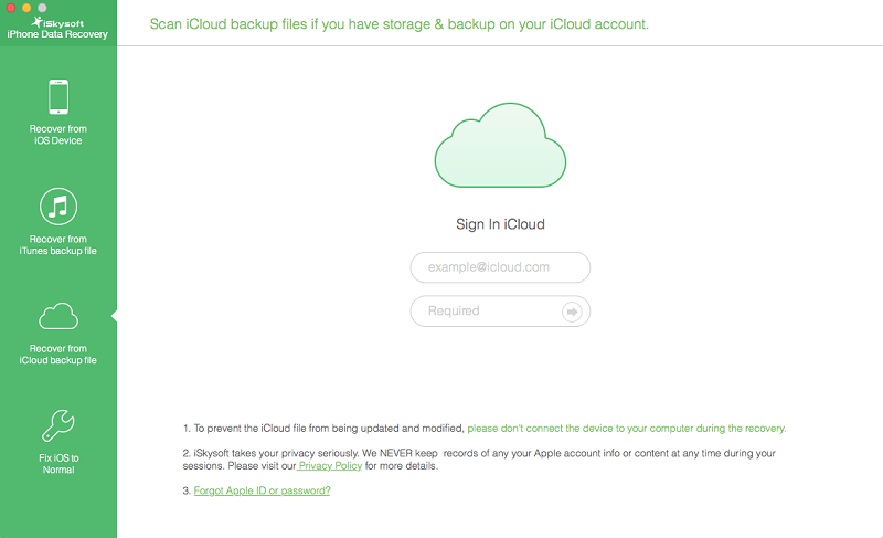 iCloud Backup Viewer - iSkysoft iPhone Data Recovery