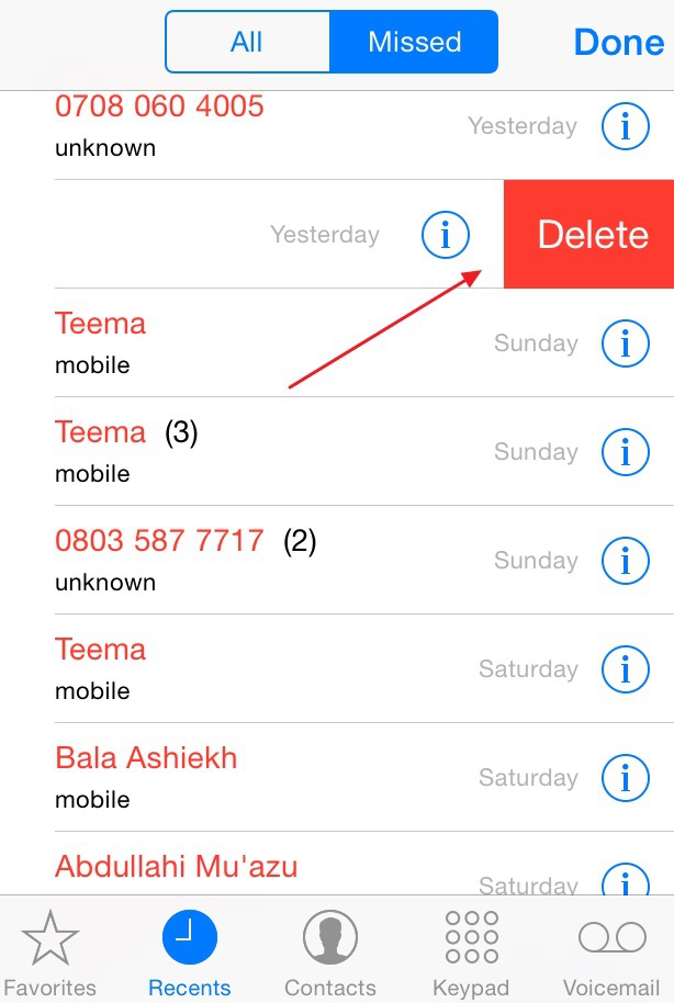 How to Delete Call History on iPhone – Step 3