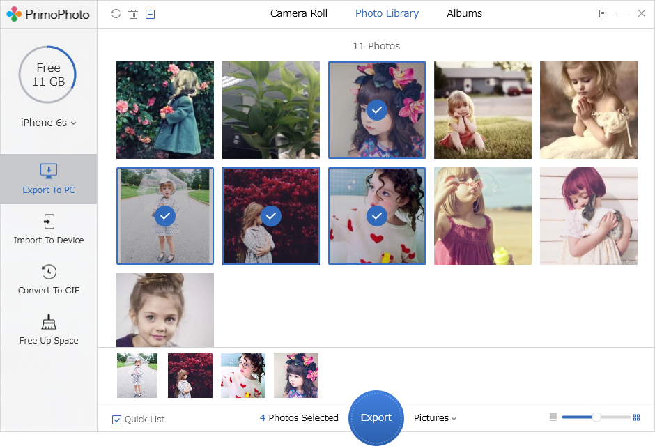 Download iPhone Pictures to PC with PrimoPhoto