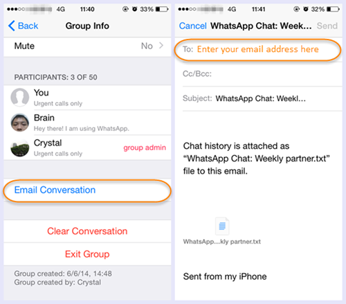 How to Backup WhatsApp on iPhone via Email Conversations