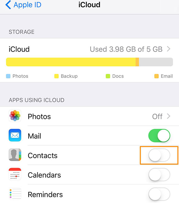 How to Backup Contacts on iPhone 8/X to iCloud