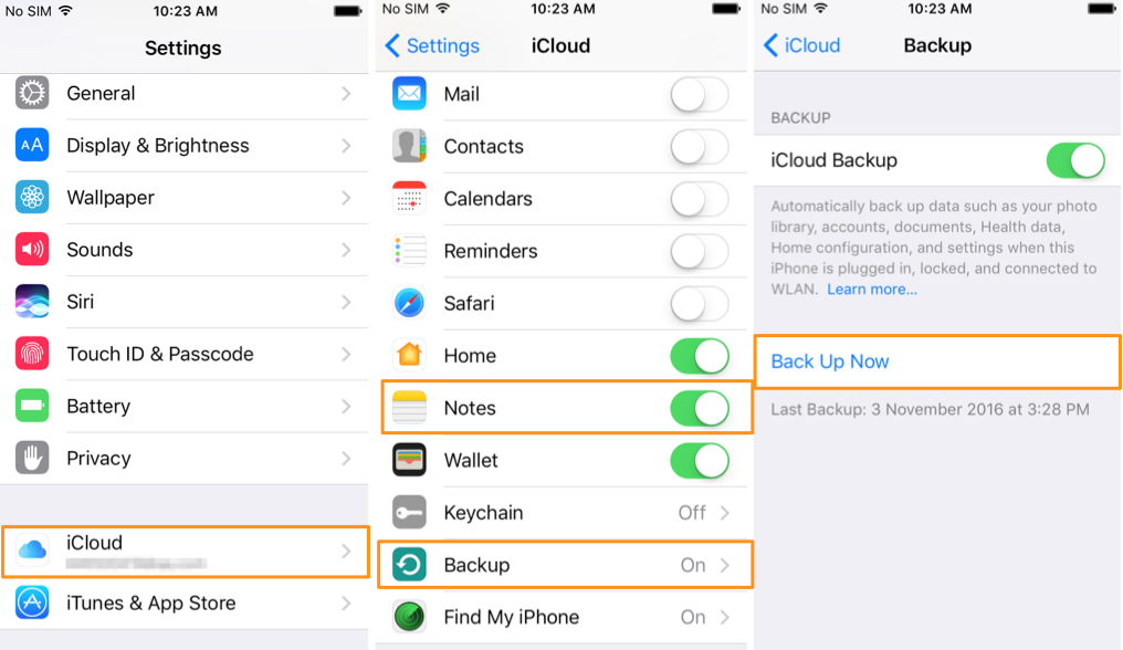 How to Backup Notes on iPhone 7 (Plus) to iCloud