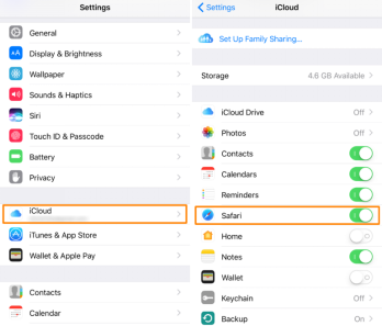 Export Safari Bookmarks from iPhone/iPad via iCloud – Step 1