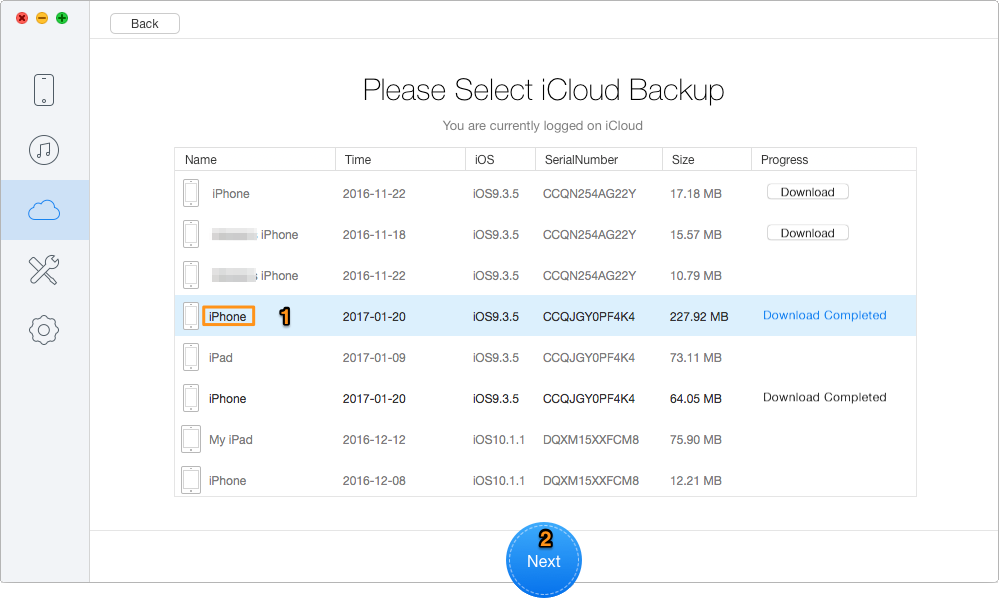 Download iCloud Calendar with Primo iPhone Data Recovery - Step 2