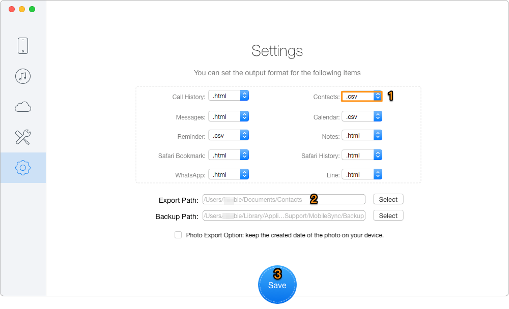 How to Export iPhone/iPad Contacts to CSV Directly – Step 1