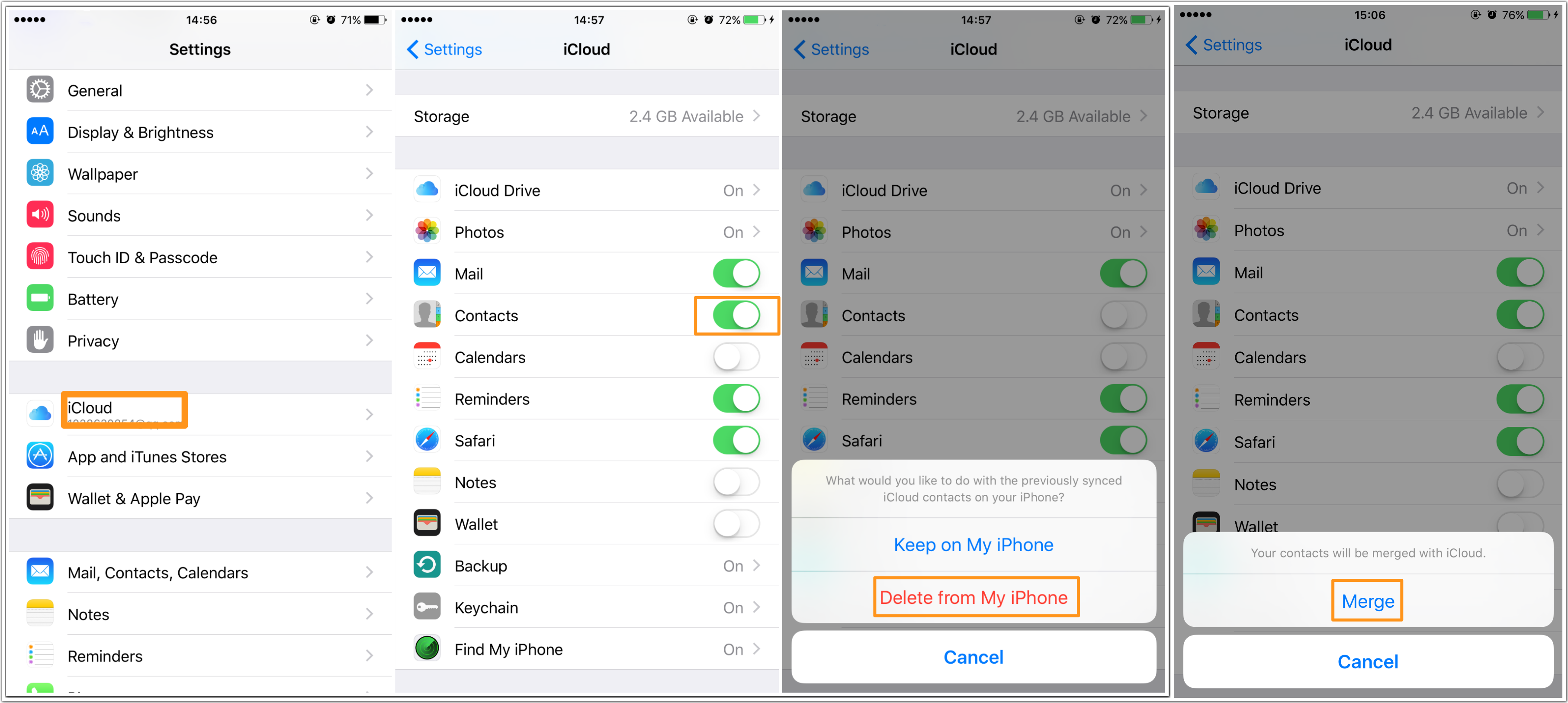 How to Find Deleted Contacts on iPhone 6/6s/7 via Merging