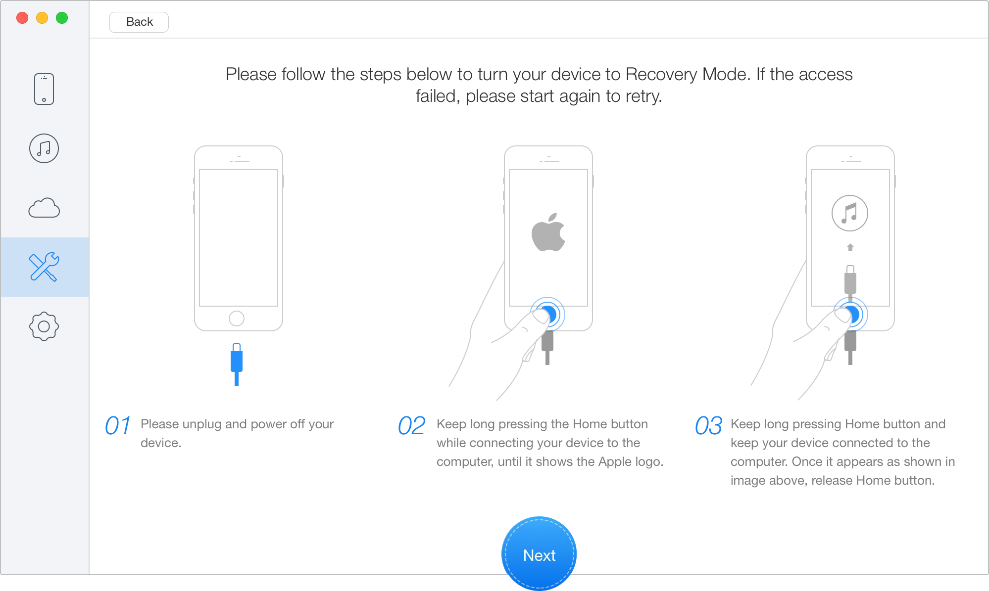 Fix a Bricked iPhone/iPad with Primo iPhone Data Recovery – Step 2