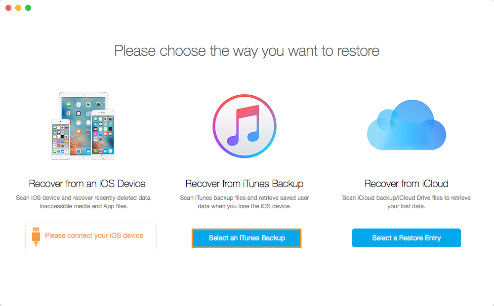 How to Recover iPhone Data via Backup – Step 1