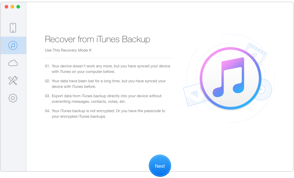 How to Recover Deleted Notes on iPhone 5 – from iTunes Backup – Step 1