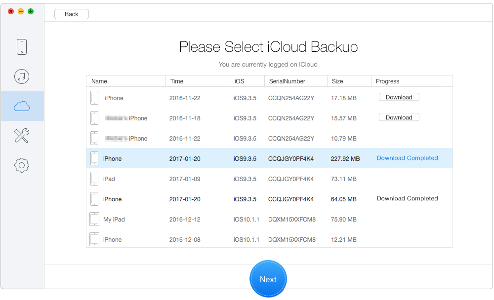 How to Recover Deleted Notes on iPhone 5 – from iCloud Backup – Step 2
