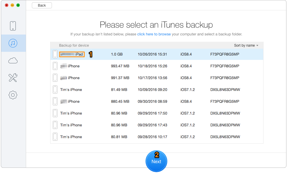 How to Recover Deleted Photos from iPad from iTunes Backup – Step 2-1