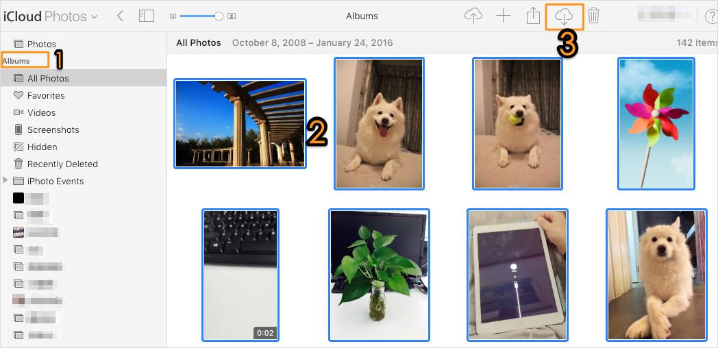 Recover Photos from Dead iPhone via Downloading from iCloud – Step 2