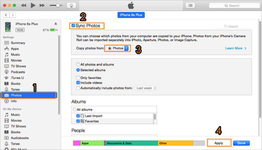 Recover Photos from Locked iPhone via Syncing with iTunes – Step 1