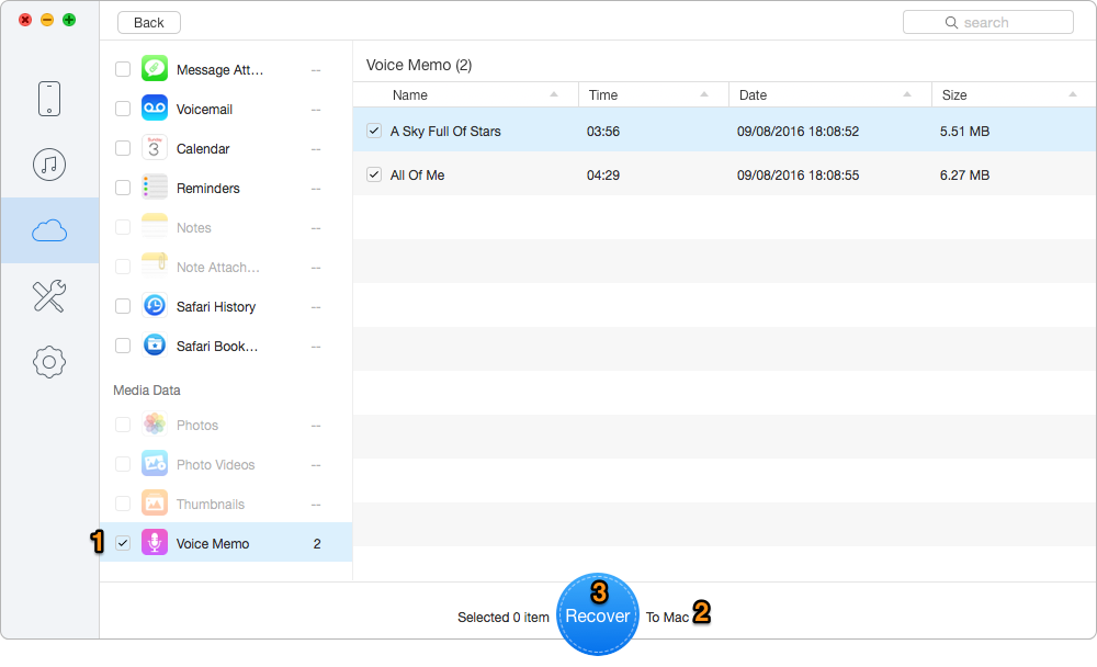 How to Restore Voice Memos from iCloud Backup – Step 3