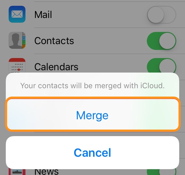 Restore Deleted Contact from iPhone - Merge Contacts with iCloud