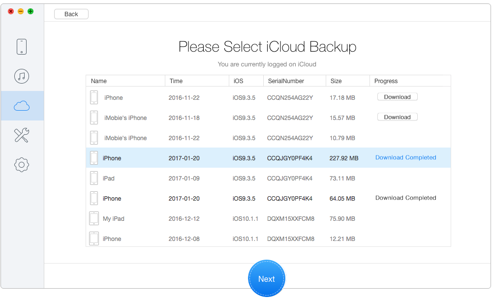 How to retrieve iPhone 7 from iCloud without Resetting – Step 2
