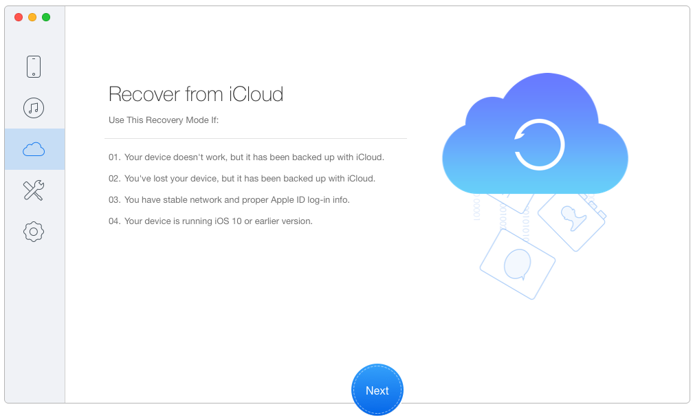 How to Restore Text Messages from iCloud - Step 1