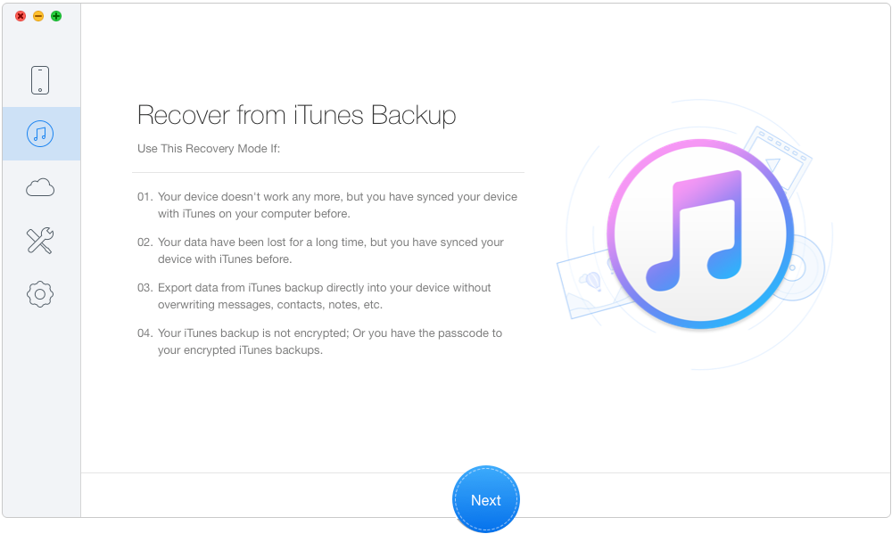 How to Retrieve Deleted Messages on iPhone via iTunes Backup – Step 1