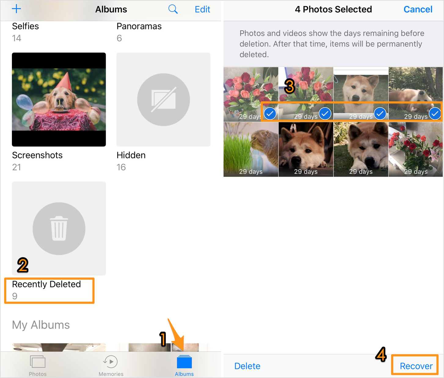 Recover Deleted Photos from iOS 10 in Recently Deleted Album