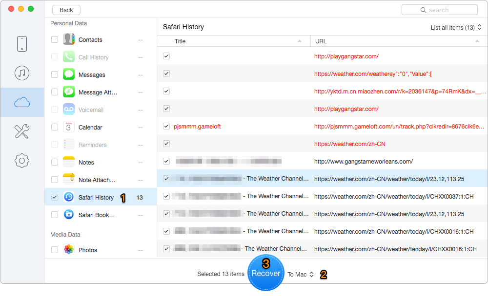 Retrieve Deleted Safari History on iPhone 7/7 Plus from iCloud Backup – Step 3