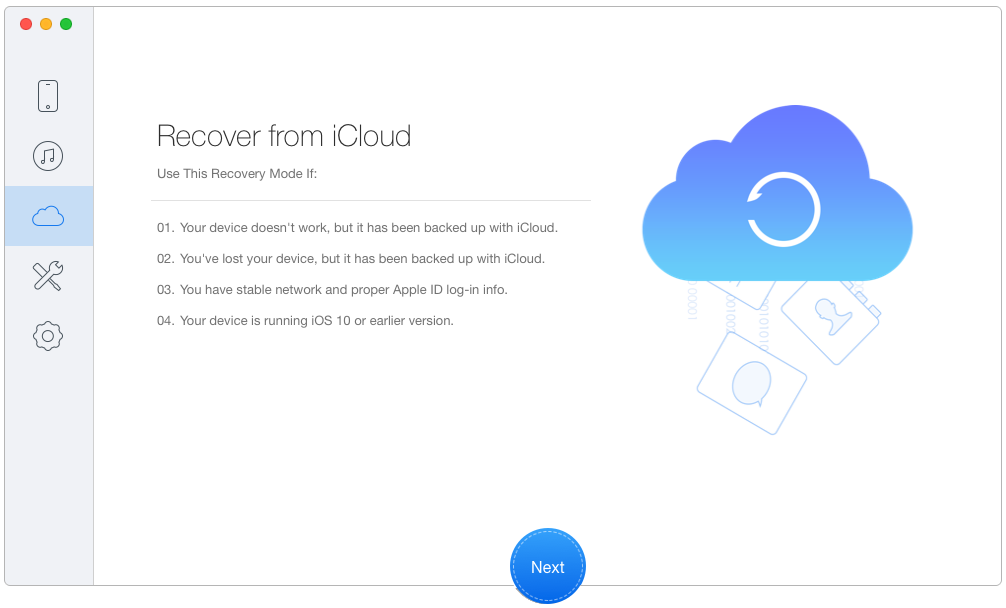 How to See and Recover Deleted Messages on iPhone from iCloud Backup – Step 1