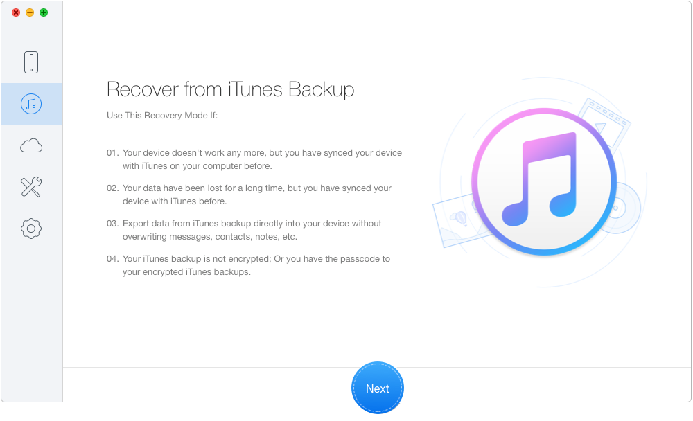 How to See and Recover Deleted Messages on iPhone from iTunes Backup – Step 1