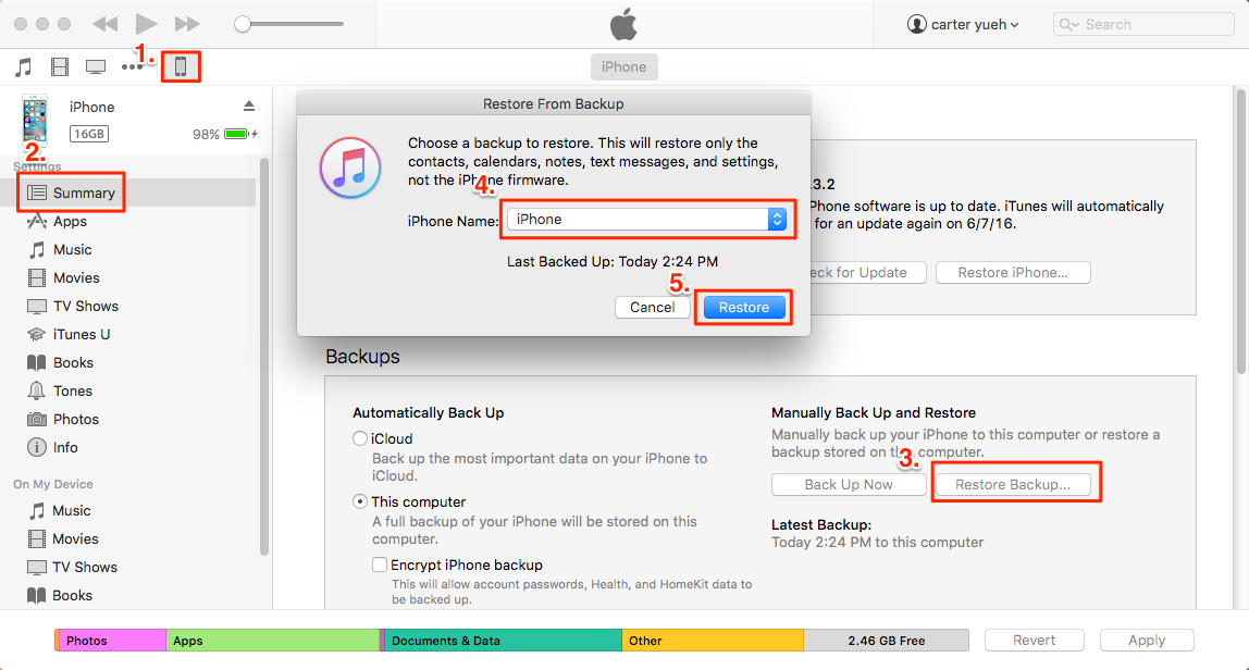 How to Transfer Contacts from iPhone to iPhone via iTunes