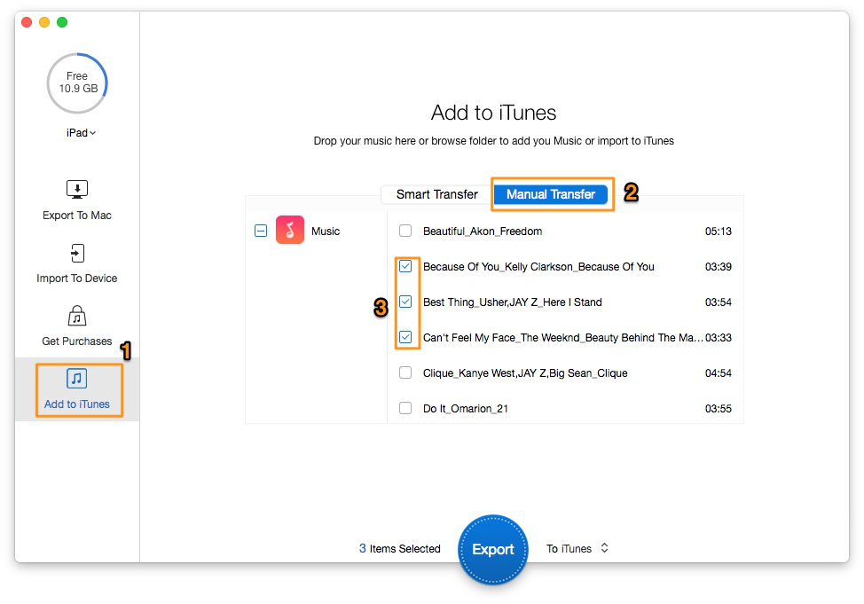 How to Transfer Music from iPad to iTunes – Step 2