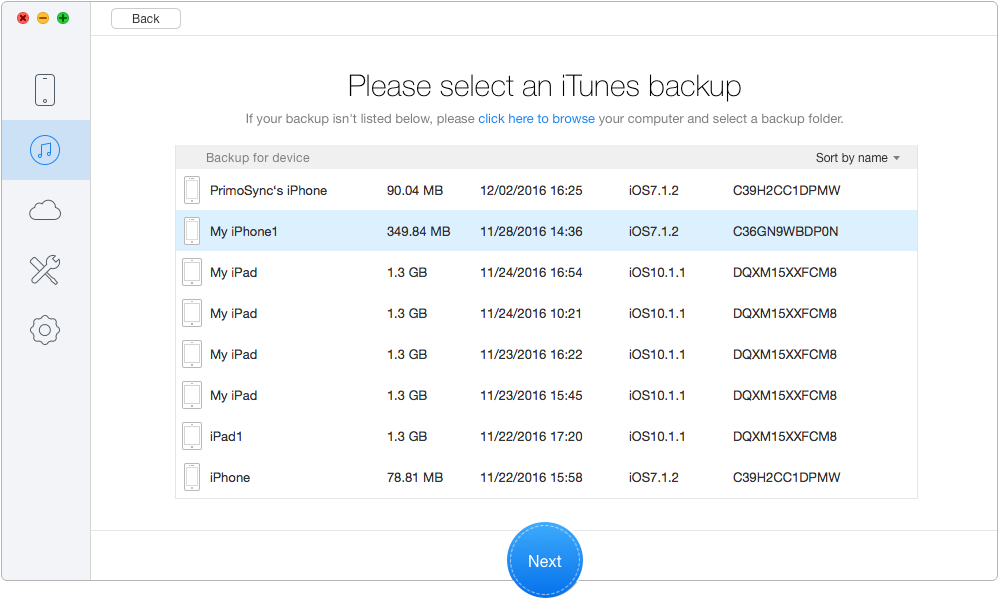 How to Retrieve Lost Contacts on iPhone with iTunes Backup – Step 2