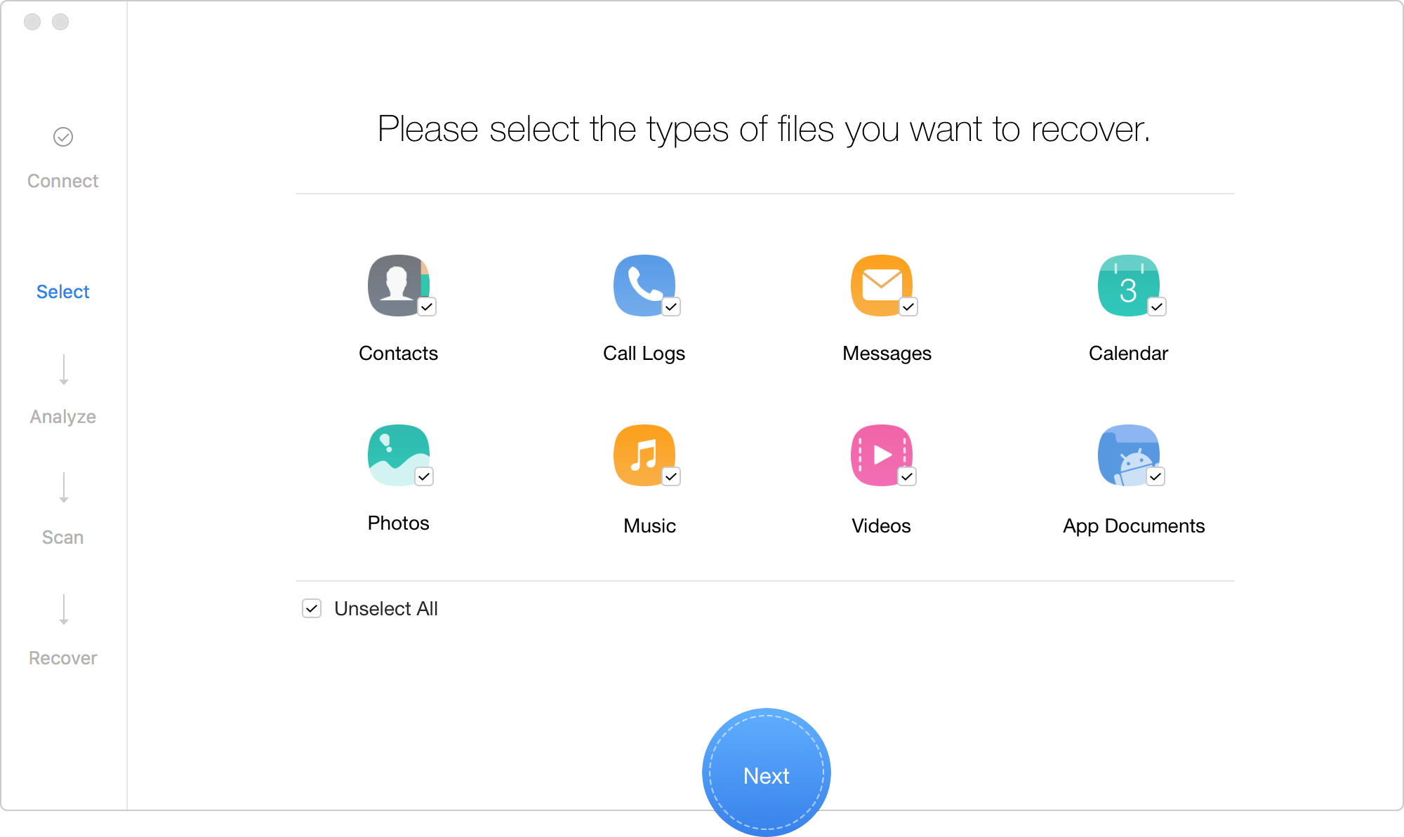 How to Recover Deleted Files from Android Phone – Step 2
